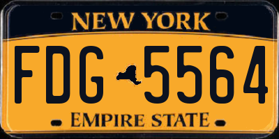 NY license plate FDG5564