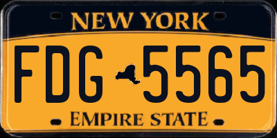 NY license plate FDG5565