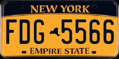 NY license plate FDG5566