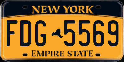 NY license plate FDG5569