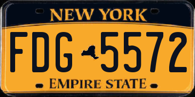 NY license plate FDG5572
