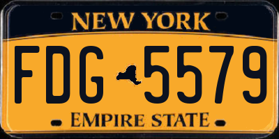 NY license plate FDG5579