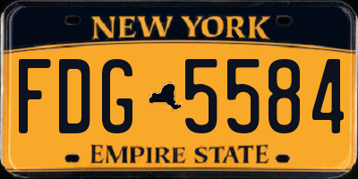 NY license plate FDG5584