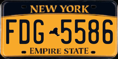 NY license plate FDG5586