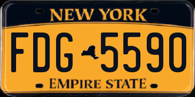 NY license plate FDG5590