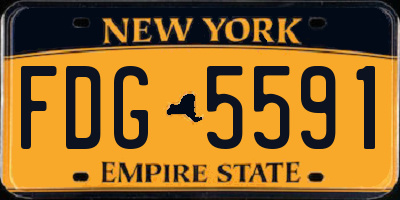 NY license plate FDG5591