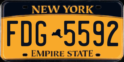NY license plate FDG5592