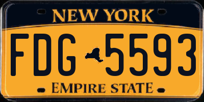 NY license plate FDG5593