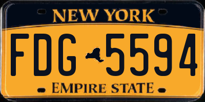 NY license plate FDG5594