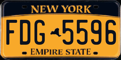 NY license plate FDG5596