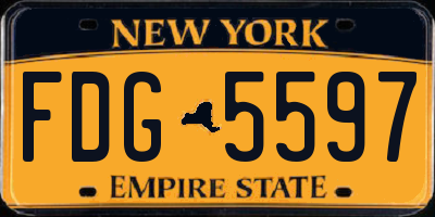 NY license plate FDG5597