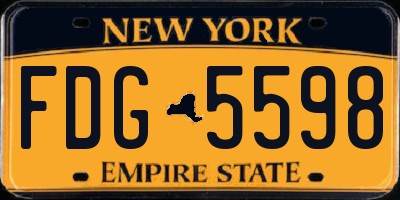 NY license plate FDG5598