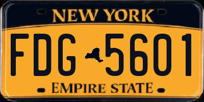 NY license plate FDG5601