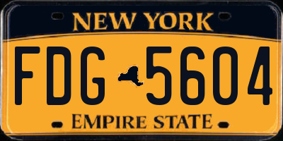 NY license plate FDG5604