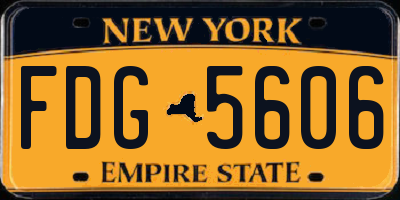 NY license plate FDG5606