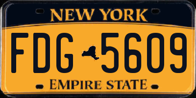 NY license plate FDG5609