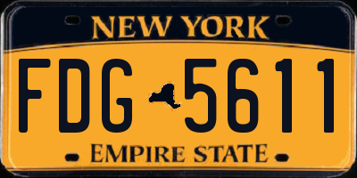 NY license plate FDG5611