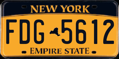NY license plate FDG5612