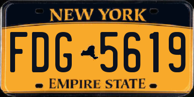 NY license plate FDG5619