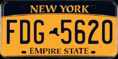 NY license plate FDG5620