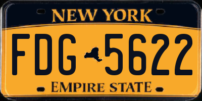 NY license plate FDG5622