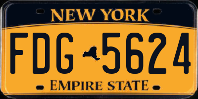 NY license plate FDG5624