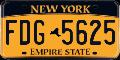NY license plate FDG5625