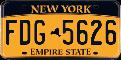 NY license plate FDG5626