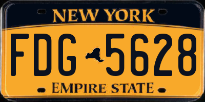 NY license plate FDG5628