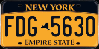 NY license plate FDG5630