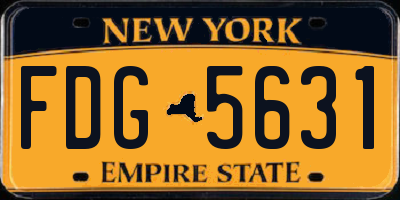 NY license plate FDG5631