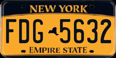NY license plate FDG5632