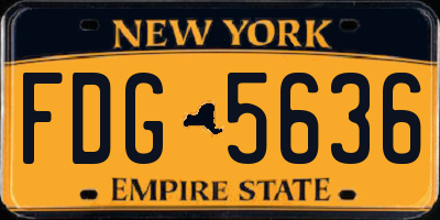 NY license plate FDG5636