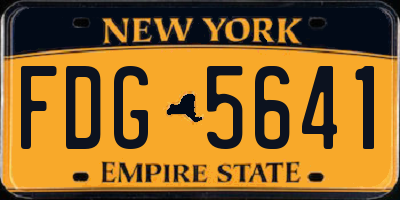 NY license plate FDG5641