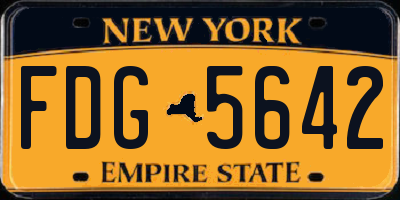 NY license plate FDG5642