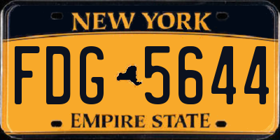 NY license plate FDG5644