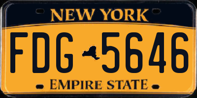 NY license plate FDG5646