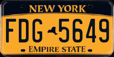 NY license plate FDG5649