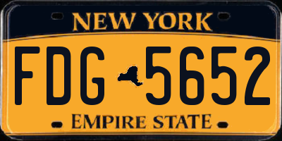 NY license plate FDG5652