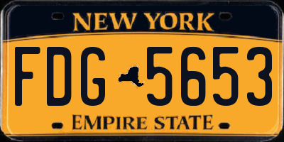 NY license plate FDG5653