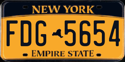 NY license plate FDG5654