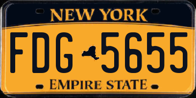 NY license plate FDG5655
