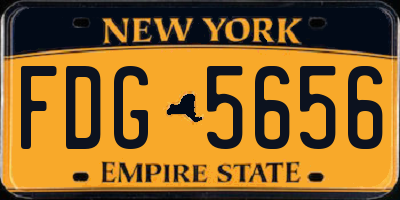 NY license plate FDG5656