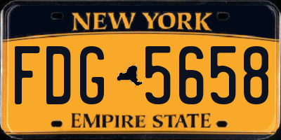 NY license plate FDG5658