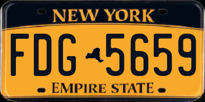NY license plate FDG5659