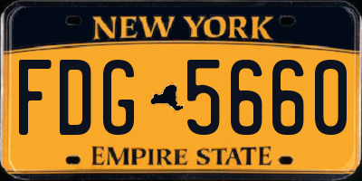 NY license plate FDG5660