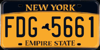 NY license plate FDG5661