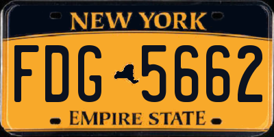 NY license plate FDG5662