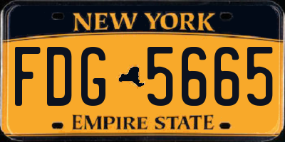NY license plate FDG5665