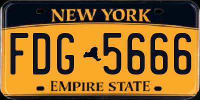NY license plate FDG5666
